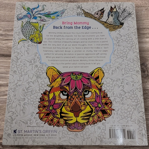 Mommy‎ Drinks Because You Cry Coloring Book Sarcastic 29 Tear Out Pages Adult - Picture 2 of 8